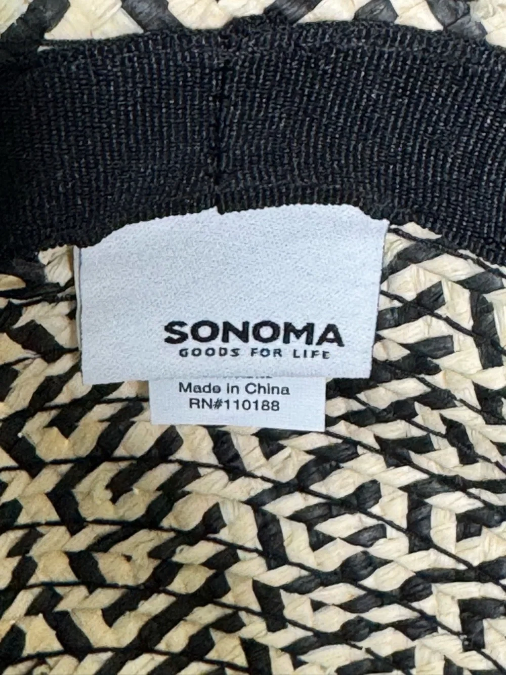 Sonoma Wide Brim Straw Hat Black Natural Sun Hat Resort Beach Chic